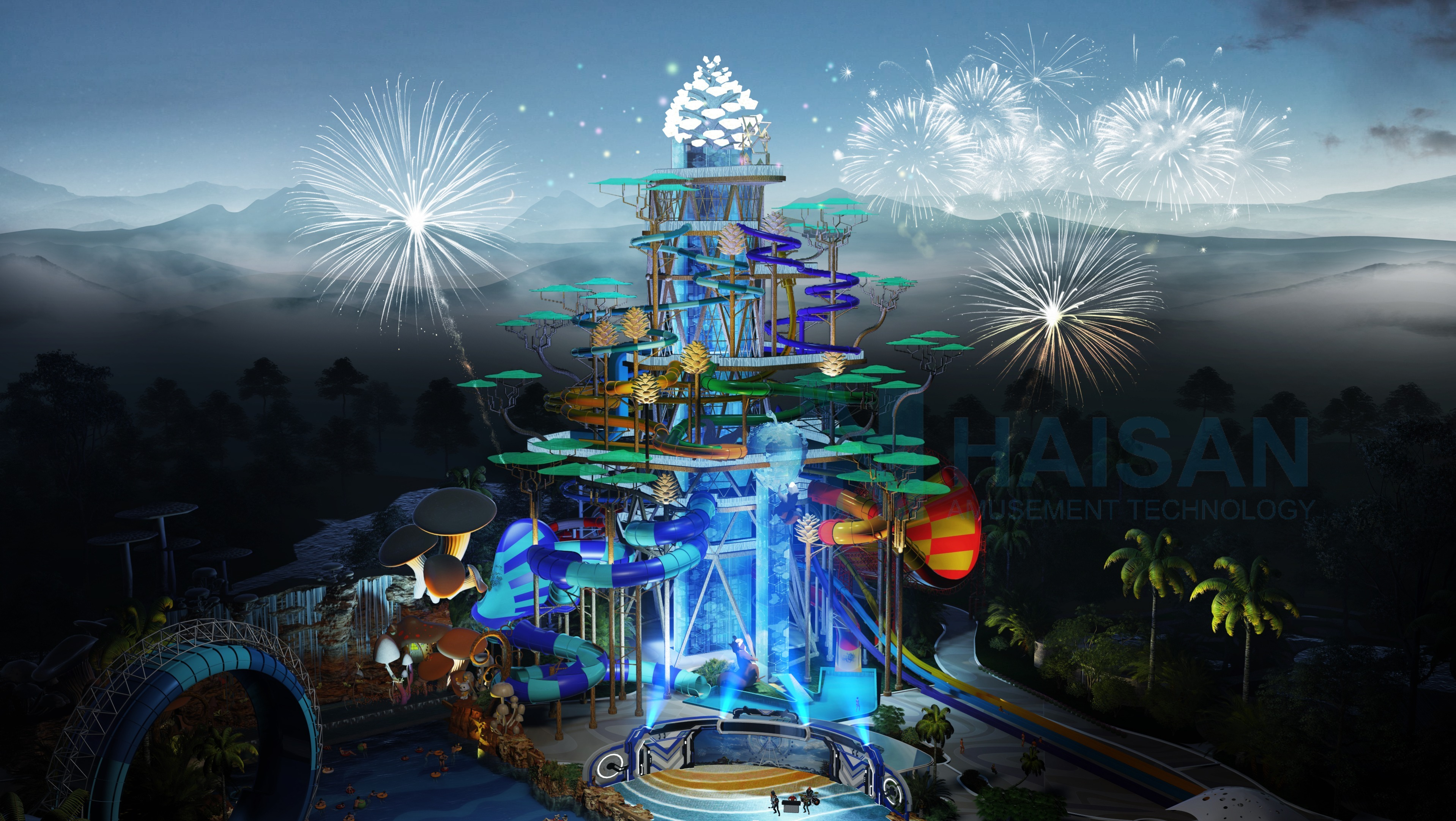 High tower slide